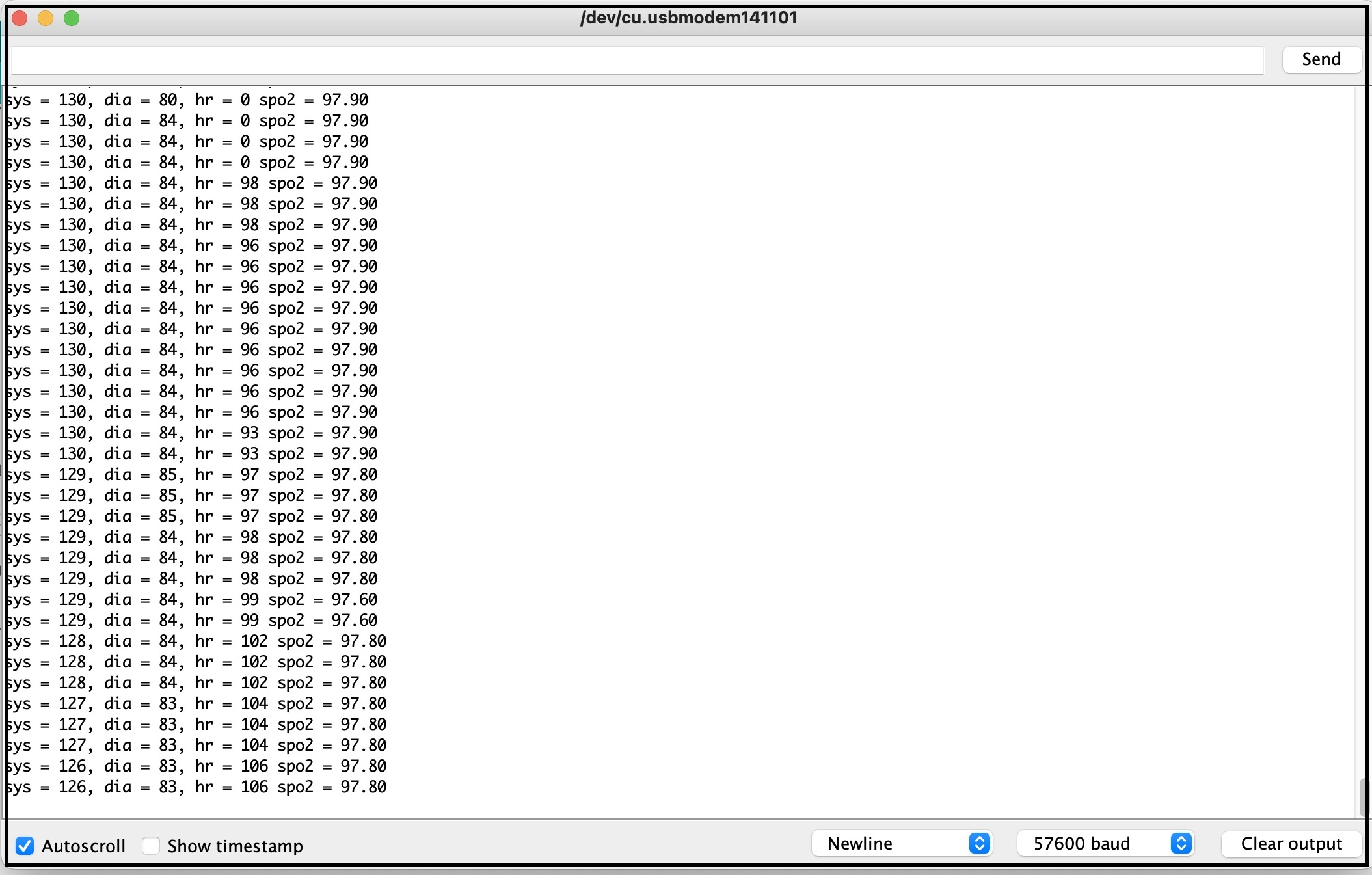 Algorithm mode output